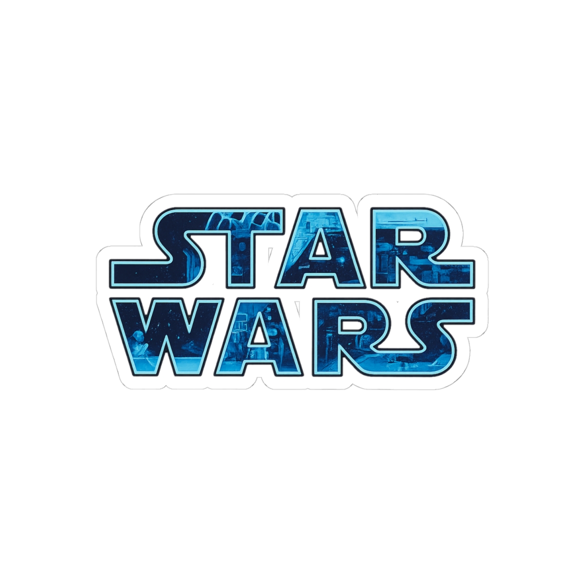 Star Wars Luke Skywalker Retro Video Game Logo Rectangular Sticker - alternate angle 1, merchandise