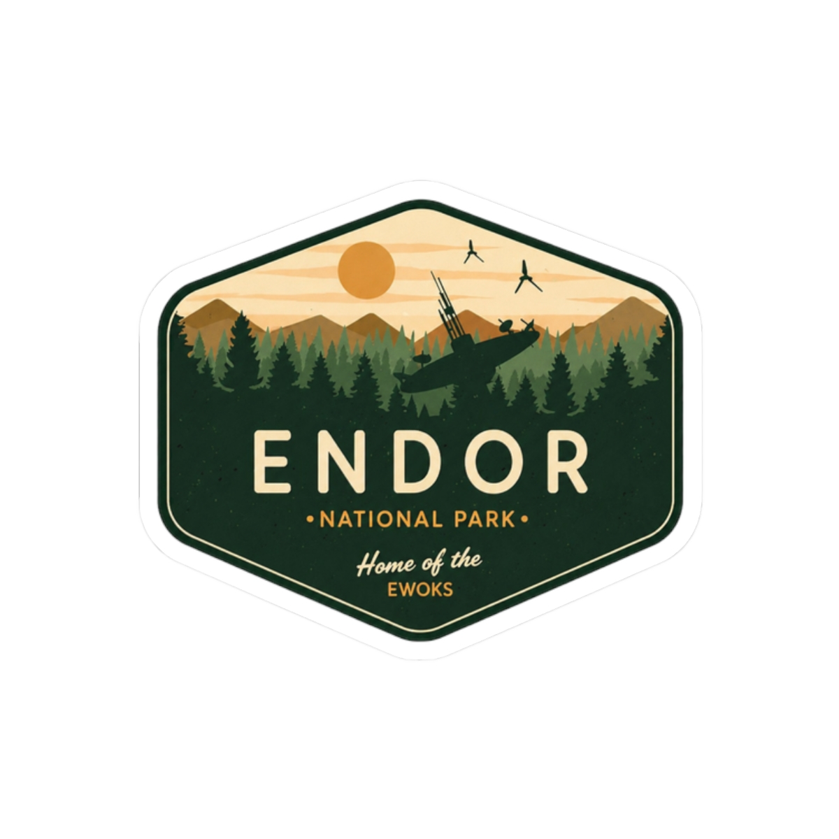 Endor National Park Home of the Ewoks Sticker | Cute Star Wars Vinyl Decal - alternate angle 3, merchandise