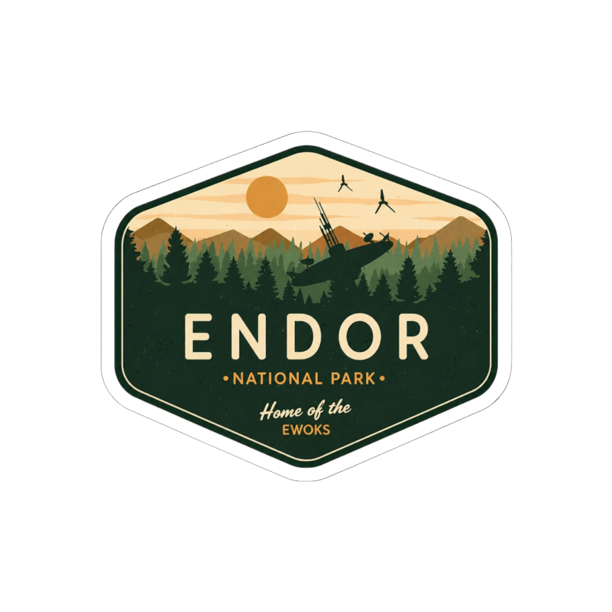 Endor National Park Home of the Ewoks Sticker | Cute Star Wars Vinyl Decal - alternate angle 1, merchandise