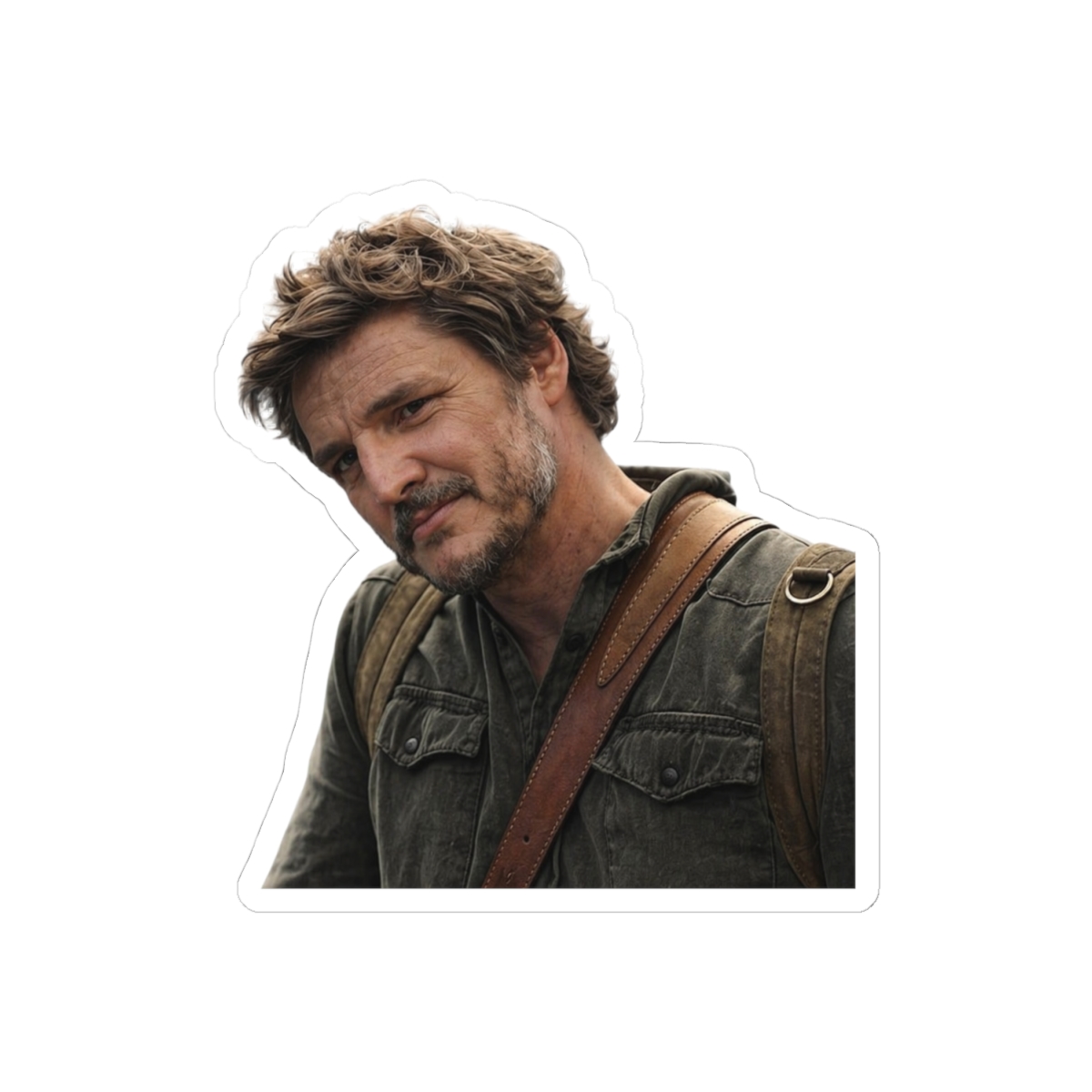 Pedro Pascal Playful Fandom Sticker | Mandalorian Fan Vinyl Decal - alternate angle 1, merchandise