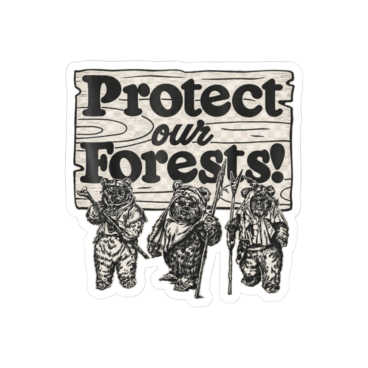 Protect Our Forests Bold Typography Sticker | Eco Warrior Vinyl Decal - alternate angle 2, merchandise