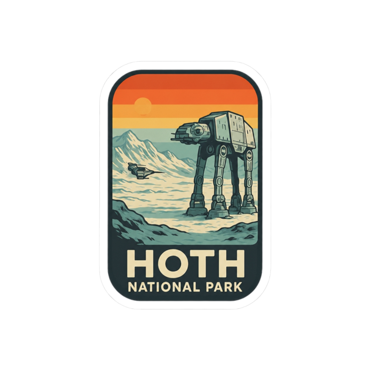 Hoth National Park Star Wars Parody Sticker | Funny Geek Vinyl Decal - alternate angle 3, merchandise