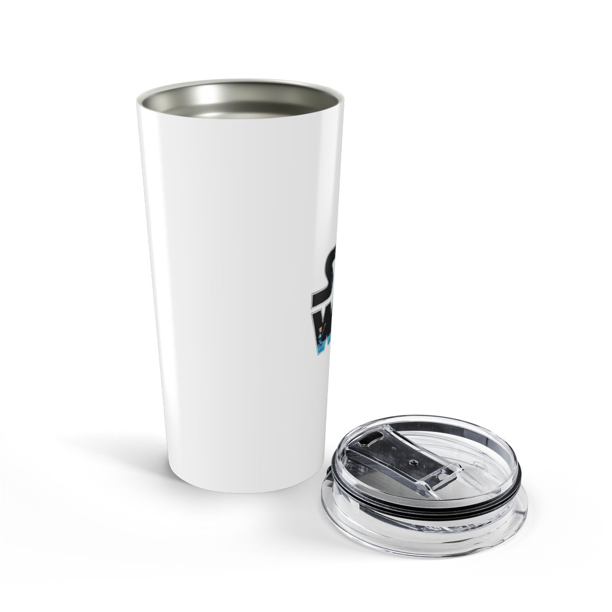 Star Wars Luke Skywalker Retro Video Game Logo Travel Mug - alternate angle 4, merchandise