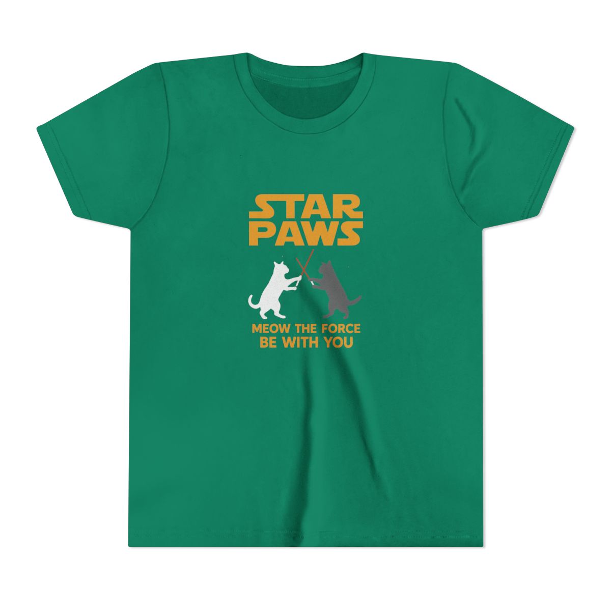 Meow the Force Be With You Star Wars Cat Kids T-Shirt - alternate angle 4, merchandise