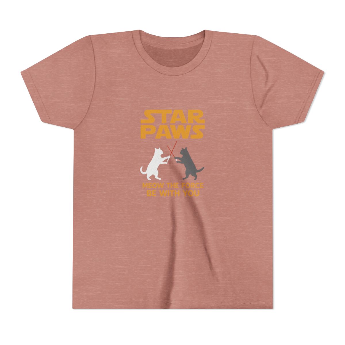 Meow the Force Be With You Star Wars Cat Kids T-Shirt - alternate angle 2, merchandise